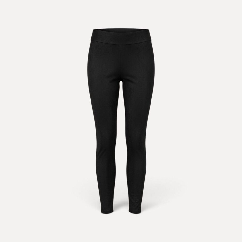 J Jill Wearever L Black Faux Suede Leggings High Waist Stretch Ankle Pants